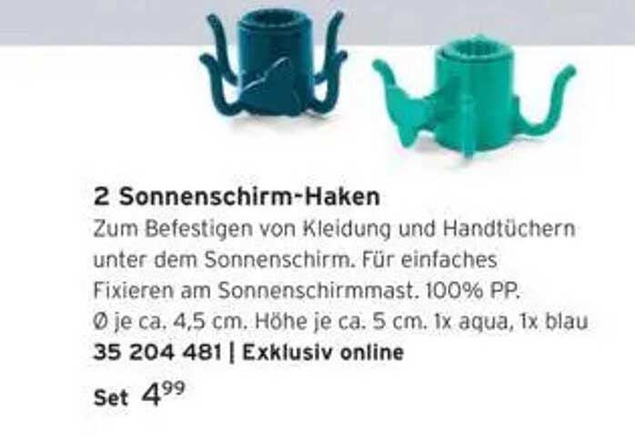2 Sonnenschirm-Haken