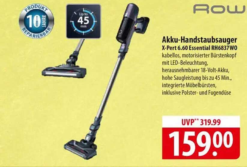 Akku-Handstaubsauger X-Pert 6.60 Essential RH6837WO