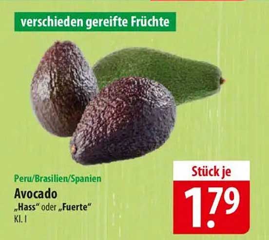 Avocado "Hass" oder "Fuerte" Stück je 1,79