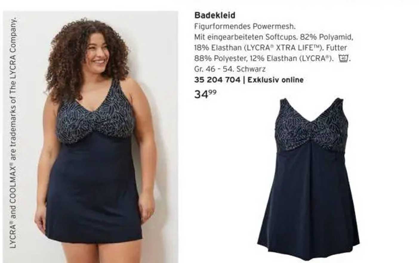 Badekleid aus Power-Mesh mit Softcups
