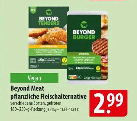 Beyond Meat pflanzliche Fleischalternative - verschiedene Sorten, gefroren