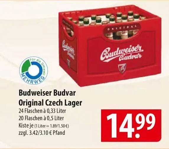 Budweiser Budvar Original Czech Lager