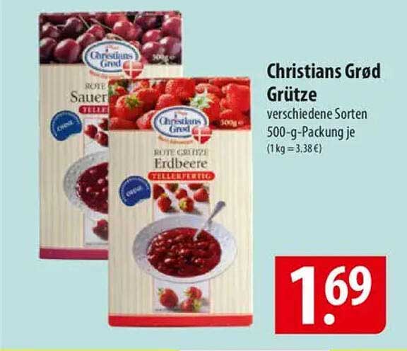 Christians Grød Grütze - verschiedene Sorten 500-g-Packung