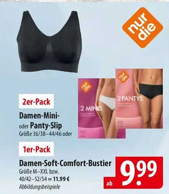 Damen-Soft-Comfort-Bustier und Damen-Mini- oder Panty-Slip