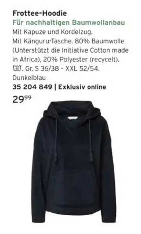 Frottee-Hoodie für nachhaltigen Baumwollanbau