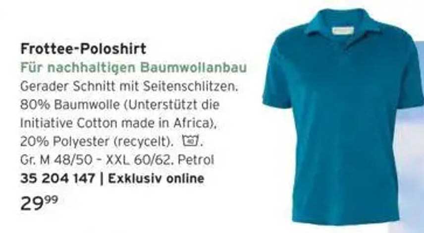 Frottee-Poloshirt Für nachhaltigen Baumwollbau