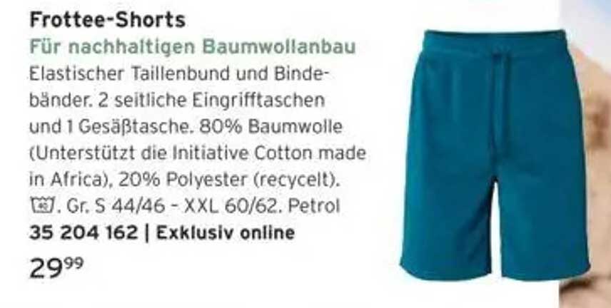 Frottee-Shorts für nachhaltigen Baumwollanbau