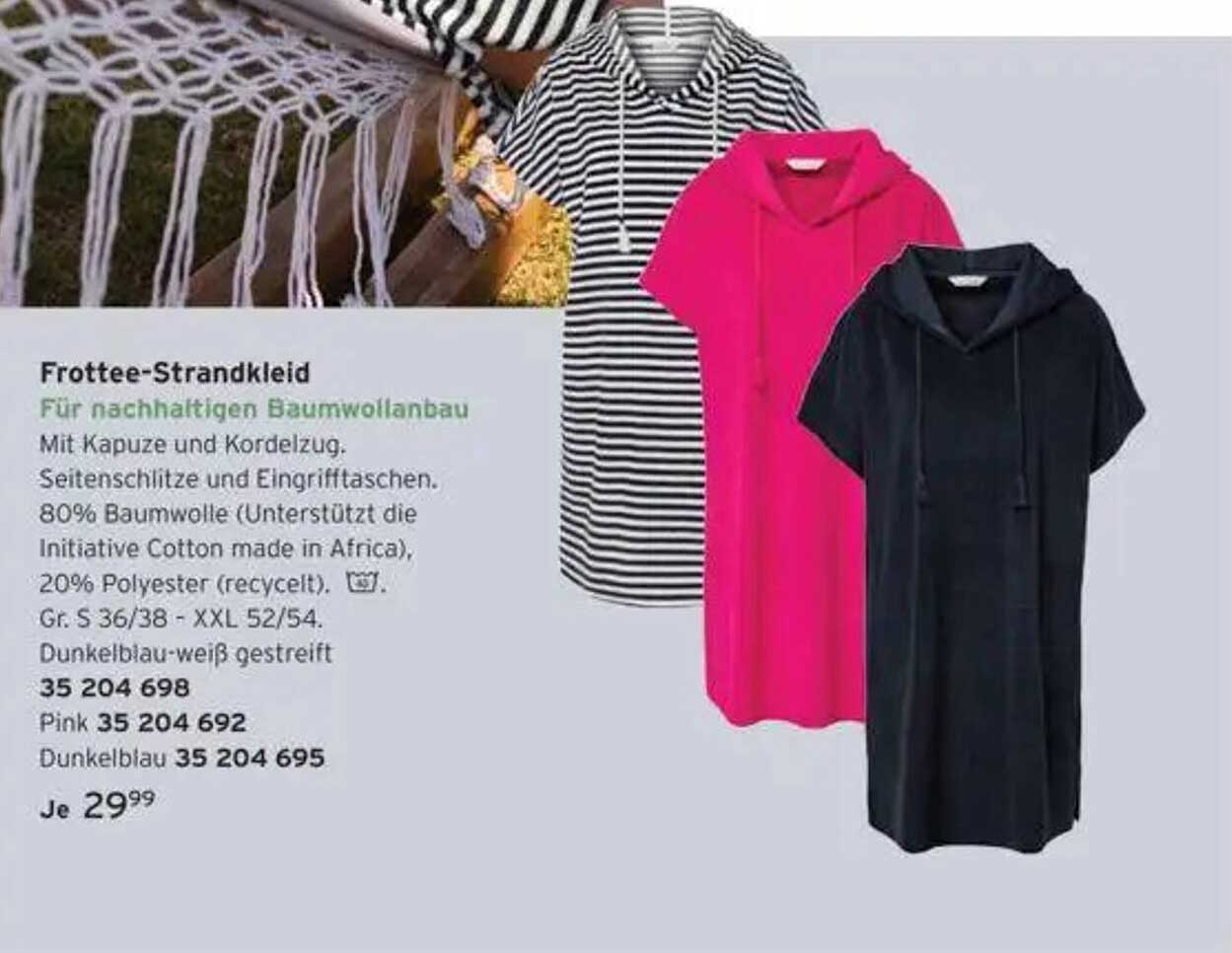 Frottee-Strandkleid für nachhaltigen Baumwollanbau