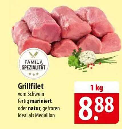 Grillfilet vom Schwein - Fertig mariniert oder natur, gefroren