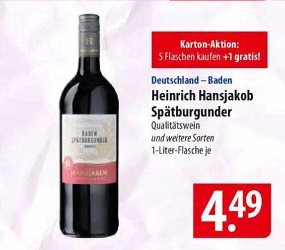 Heinrich Hansjakob Spätburgunder – Qualitätswein aus Baden