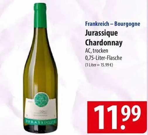 Jurassique Chardonnay AC, trocken, 0,75-Liter-Flasche