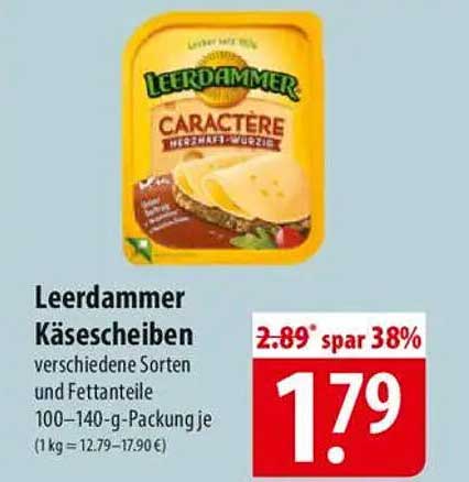 Leerdammer KäseScheiben - verschiedene Sorten und Fettanteile