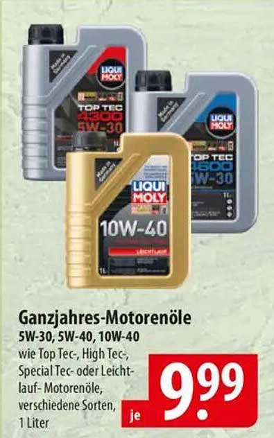 Liqui Moly Ganzjahres-Motorenöle 5W-30, 5W-40, 10W-40