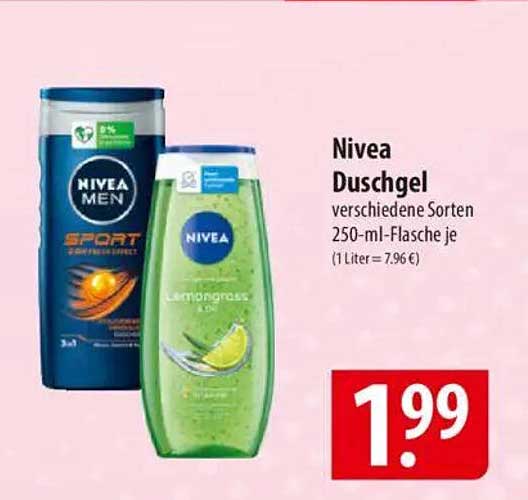 Nivea Duschgel verschiedene Sorten 250-ml-Flasche je