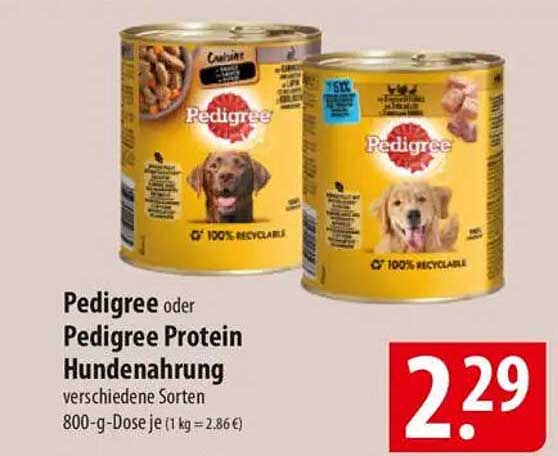 Pedigree oder Pedigree Protein Hundenahrung 800-g-Dose