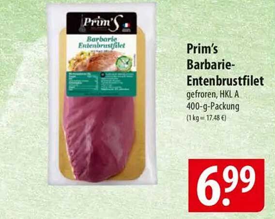 Prim's Barbarie-Entenbrustfilet gefroren, 400-g-Packung
