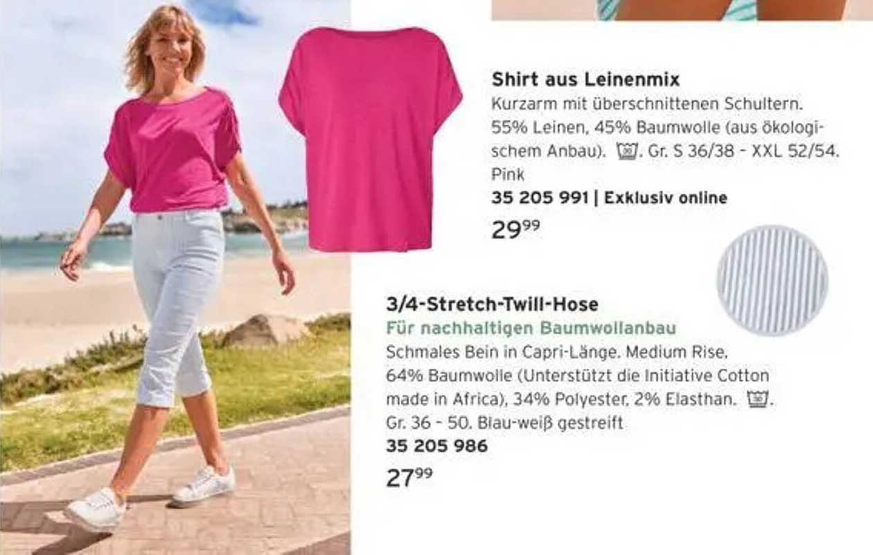 Shirt aus Leinenmix und 3/4-Stretch-Twill-Hose
