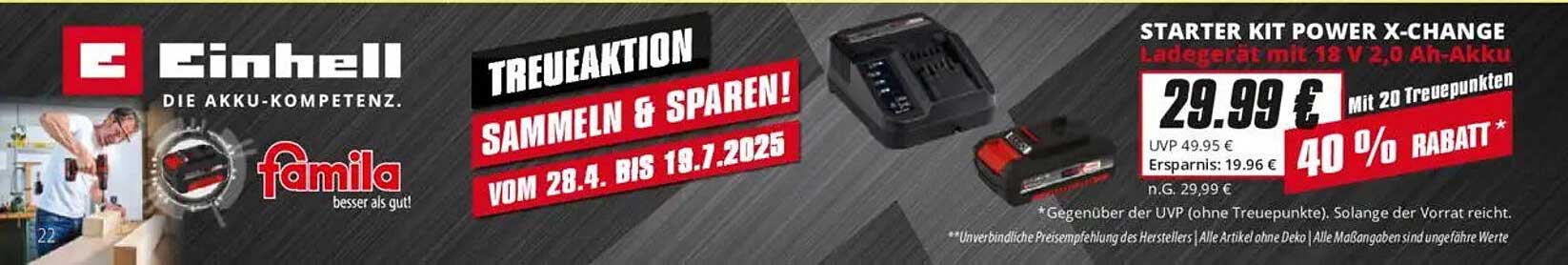 Starter Kit Power X-Change Ladegerät mit 18 V 2,0 Ah-Akku