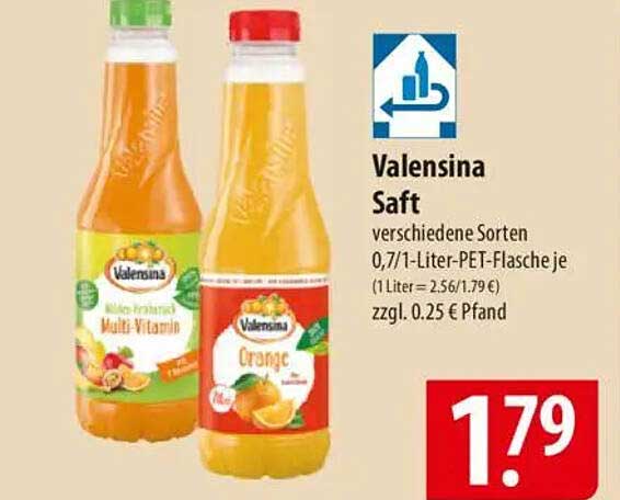 Valensina Saft - verschiedene Sorten 0,7 l - nur 1,79 €