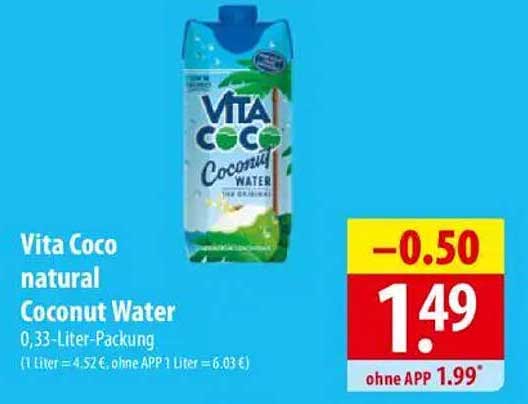 Vita Coco natural Coconut Water 0,33-Liter-Packung