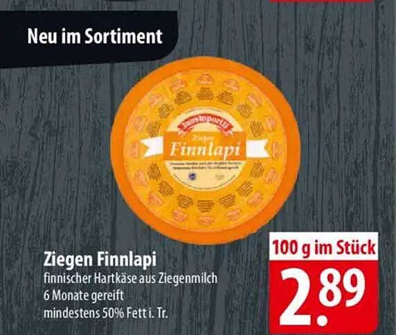 Ziegen Finnlapi – finnischer Hartkäse aus Ziegenmilch