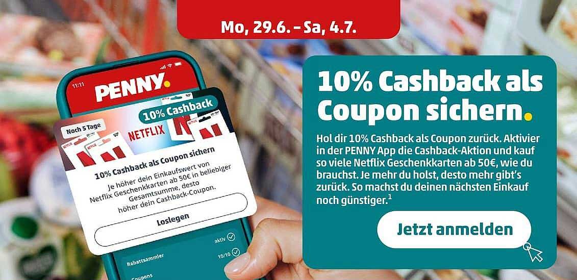 10% Cashback als Coupon sichern.