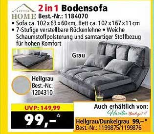 2 in 1 Bodensofa