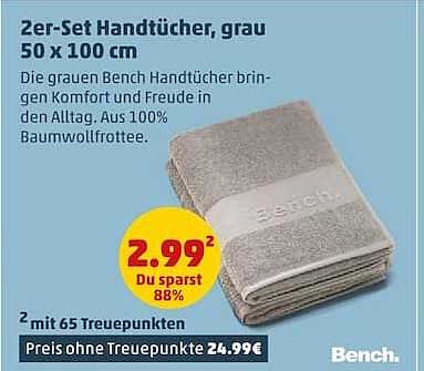 2er-Set Handtücher, grau 50 x 100 cm
