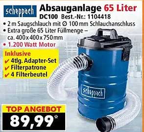 Absauganlage 65 Liter DC100 Best.-Nr.: 1104418
