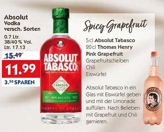 Absolut Vodka versch. Sorten