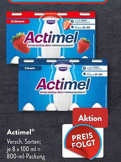 Actimel® Versch. Sorten; je 8 x 100 ml = 800-ml-Packung