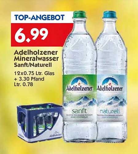 Adelholzener Mineralwasser Sanft/Naturell