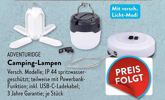 ADVENTURIDGE Camping-Lampen