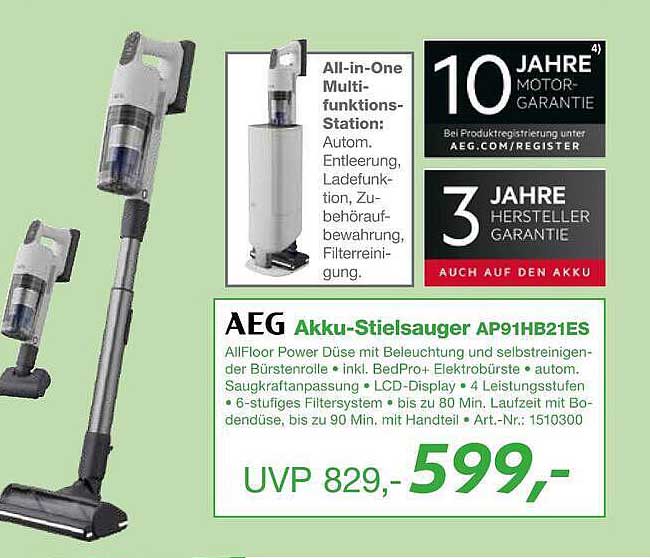 AEG Akku-Stielsauger AP91HB21ES