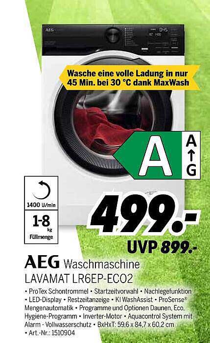 AEG Waschmaschine LAVAMAT LR6EP-ECO2