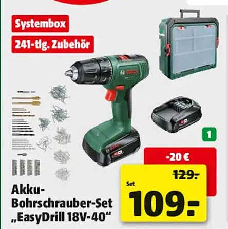 Akku-Bohrschrauber-Set „EasyDrill 18V-40"