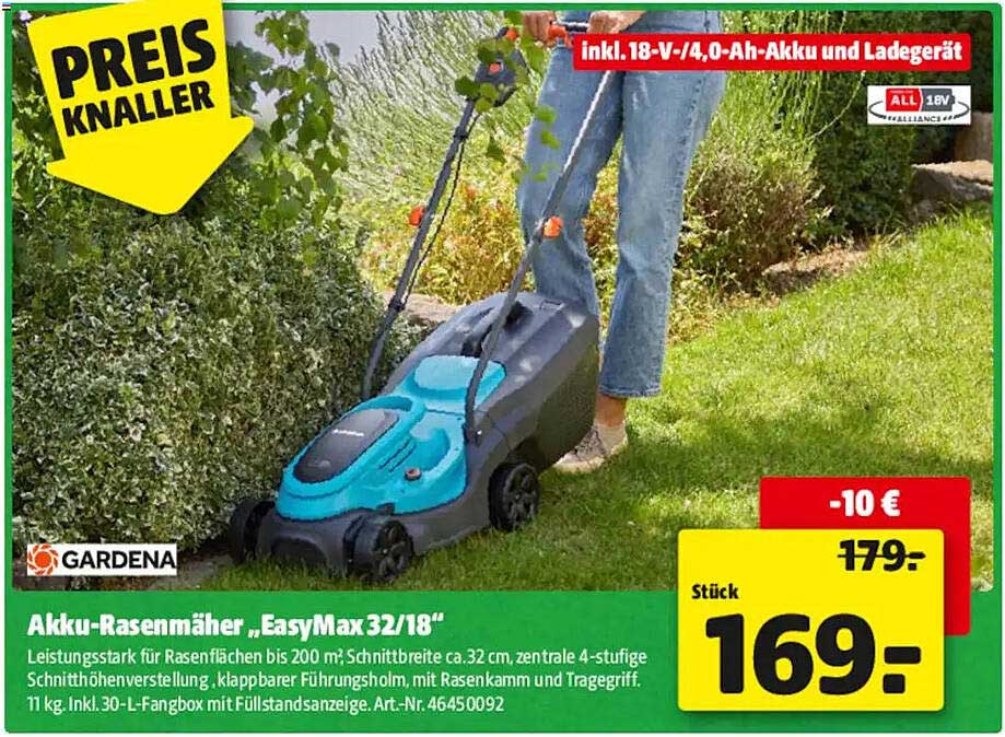 Akku-Rasenmäher „EasyMax 32/18“