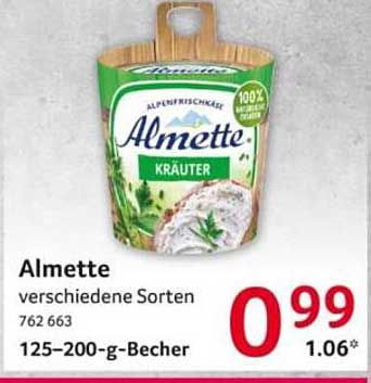 Almette verschiedene Sorten 125–200-g-Becher