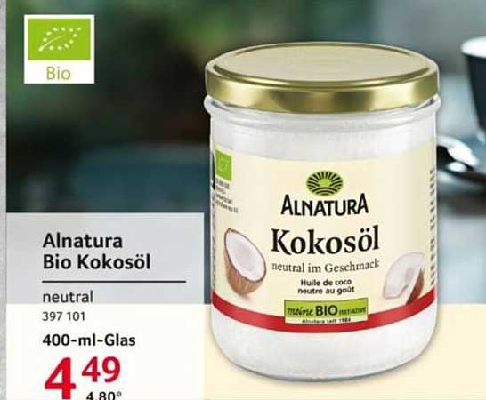 Alnatura Bio Kokosöl neutral 400-ml-Glas