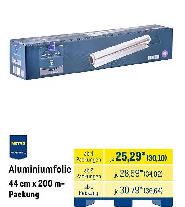 Aluminiumfolie 44 cm x 200 m-Packung