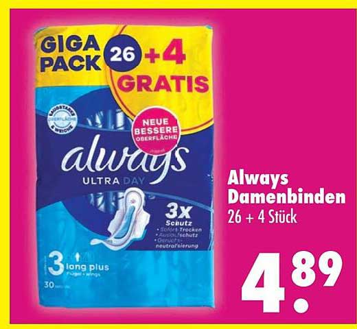 Always Damenbinden 26 + 4 Stück