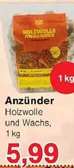Anzünder Holzwolle und Wachs, 1 kg