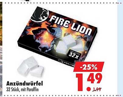 Anzündwürfel 32 Stück, mit Paraffin
