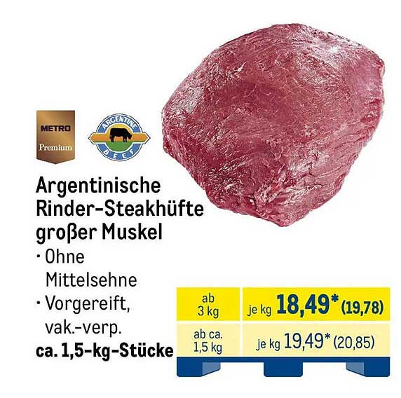 Argentinische Rinder-Steakhüfte großer Muskel