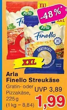 Arla Finello Streukäse Gratin- oder Pizzakäse, 225 g