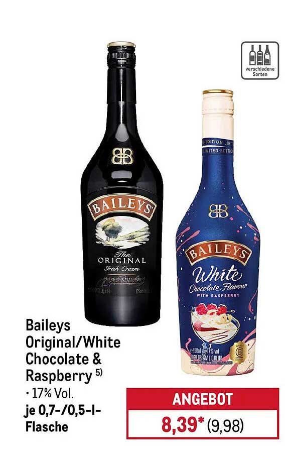 Baileys Original/White Chocolate & Raspberry