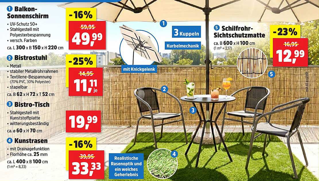 Balkon-Sonnenschirm