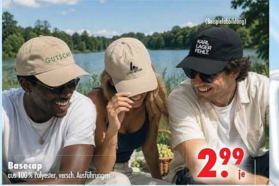 Basecap aus 100 % Polyester, versch. Ausführungen