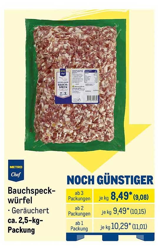 Bauchspeckwürfel • Geräuchert • ca. 2,5-kg-Packung