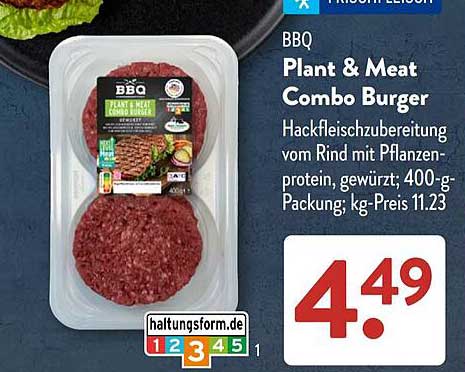 BBQ Plant & Meat Combo Burger